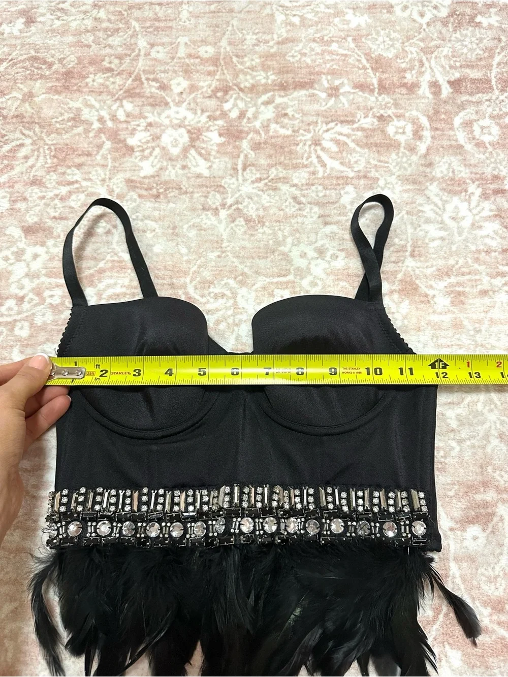 Vintage BEBE ✨Crystal & Feather Corset Top - Picture 6 of 11